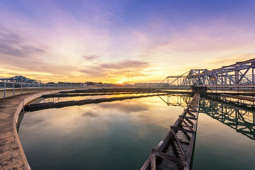 sewage treatment plant with sunrise waste Water